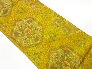 亀甲に華文・花唐草模様織出し洒落袋帯